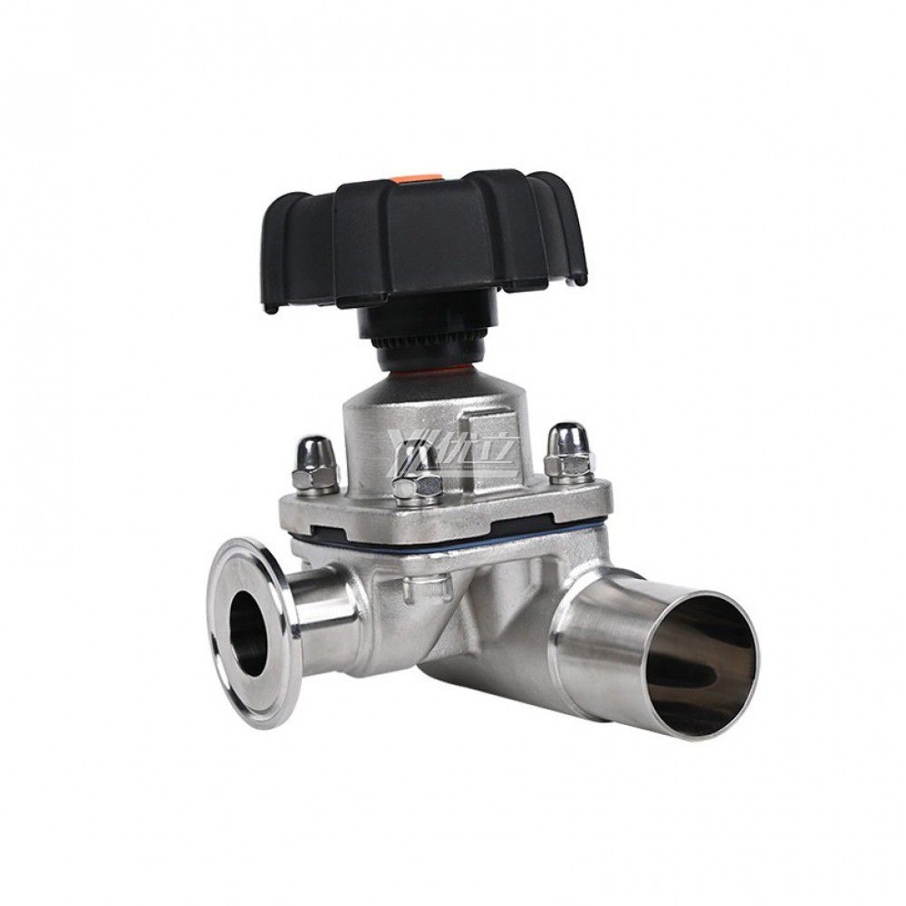 YOULI Hygienic Food Grade Sanitary Stainless Steel 316L Double Membrane Straight 3 Way Welded Tri Clamped Diaphragm Valve