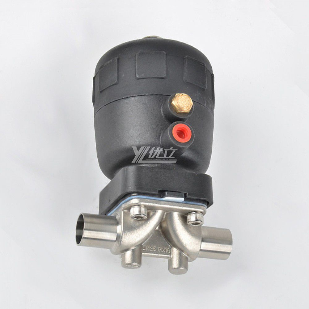 YOULI Premium Hygienic Food Grade Sanitary Stainless Steel 316L Biological Pneumatic Straight Butt Welded Diaphragm Valve