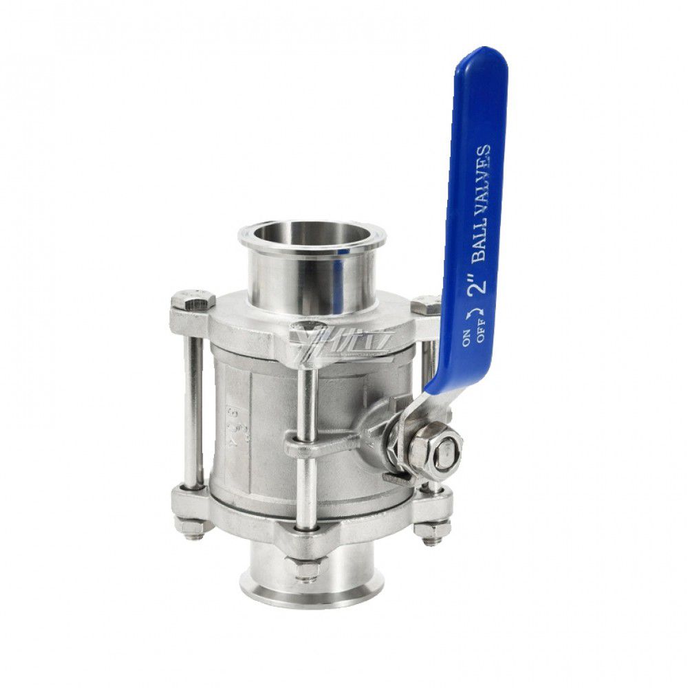 YOULI Stainless Steel high temperature 1.6mpa PN16 304 316 Clamp 50.5mm manual tri Clamped 3PC ball Valve