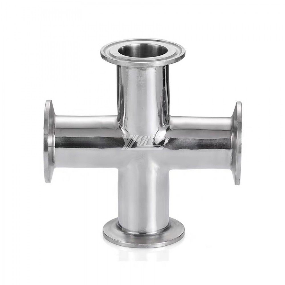 YOULI Hygienic Food Grade Sanitary Stainless Steel 304 SS316L 3A SMS DIN ISO Pipe Fitting Equal Clamped Cross