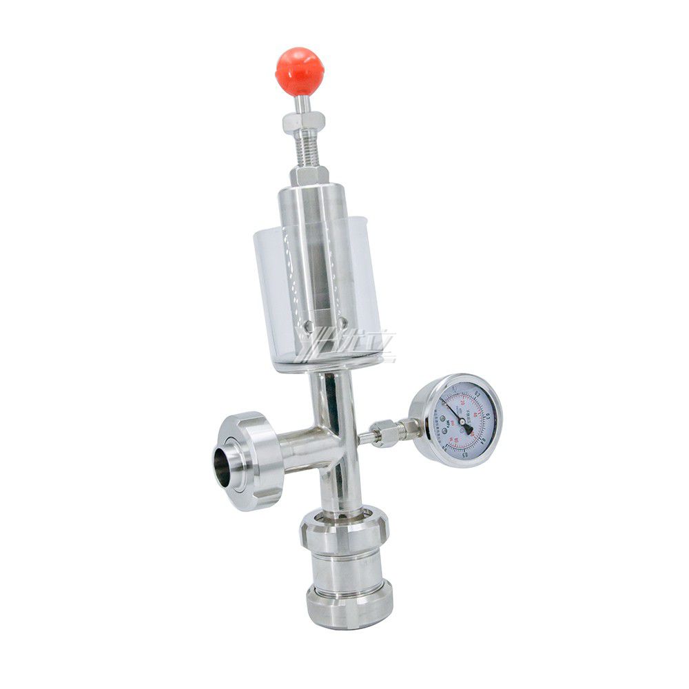 YOULI Hygienic Food Grade Sanitary Stainless Steel 304 316L Butt Welded Pressure Gauge CrossType Exhaust Valve Vent Valve