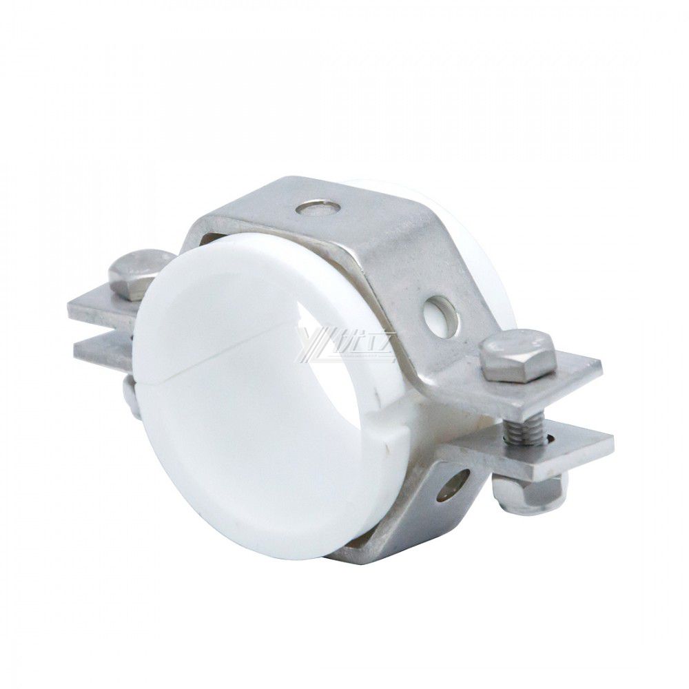 YOULI Food Grade Sanitary Stainless Steel Pipe Fittings Tri Clamp Tube Hex Pipe Holder With PVC Seat Hexagon Pipe Holder