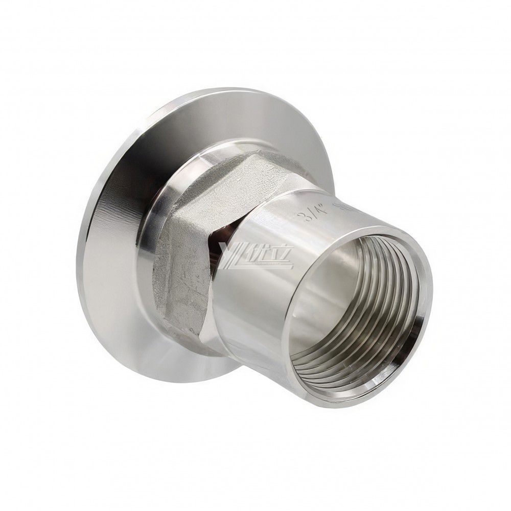 YOULI Stainless Steel 304 SS316L BSP NPT Pipe Fitting Hexagonal Female Thread Clamp Ferrule