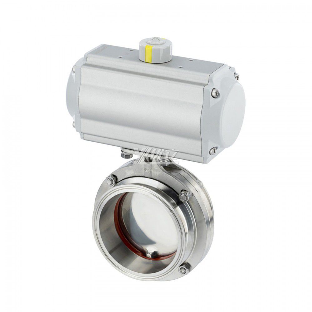YOULI AT63 Hygienic Food Grade  Stainless Steel 3A/SMS/DIN 304 316 Sanitary Pneumatic Tri Clamped Butterfly Valve
