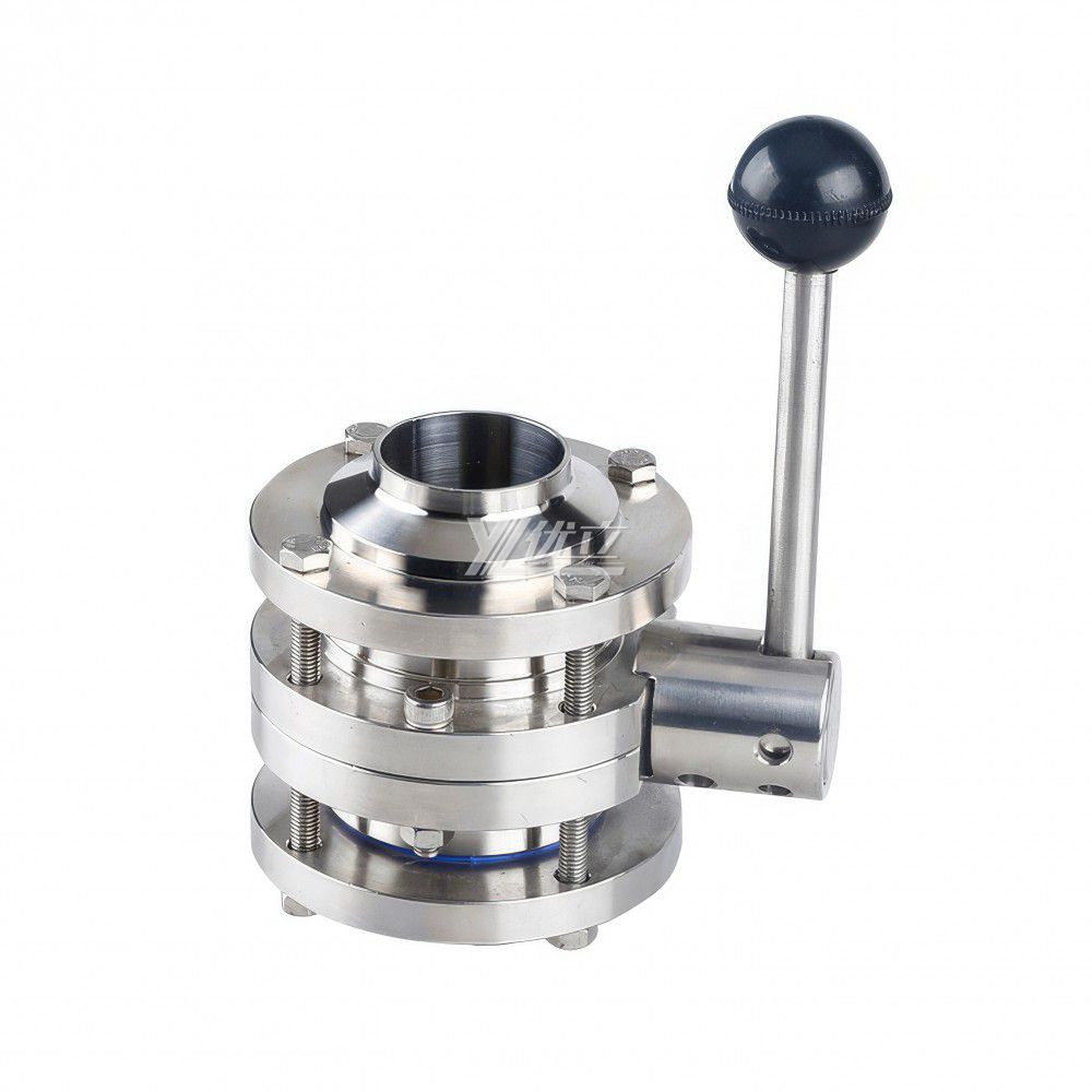 YOULI Hygienic Food Grade Stainless Steel 3A/SMS/DIN 304 316 Silicon Sanitary Manual Three Piece Butt Welded Butterfly Valve