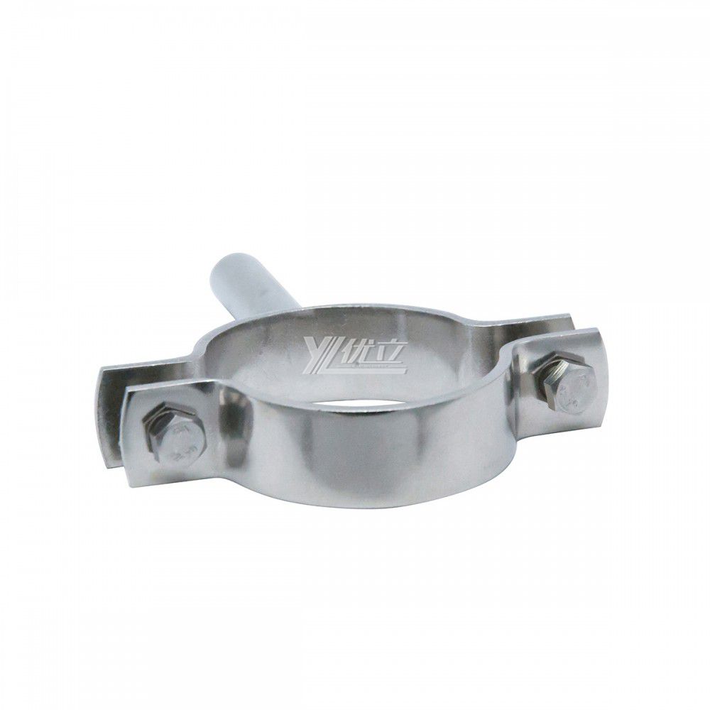 YOULI Stainless Steel 304 Pipe Fittings Tri Clamp Tube Hex Pipe Holder With Solid Rod Handle Bar Welded Round Pipe Holder