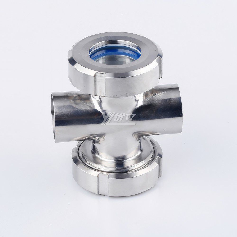 YOULI Best-in-Class Hygienic Food Grade Sanitary Stainless Steel 304 316L SMS 4 Way Cross Union Sight Glass