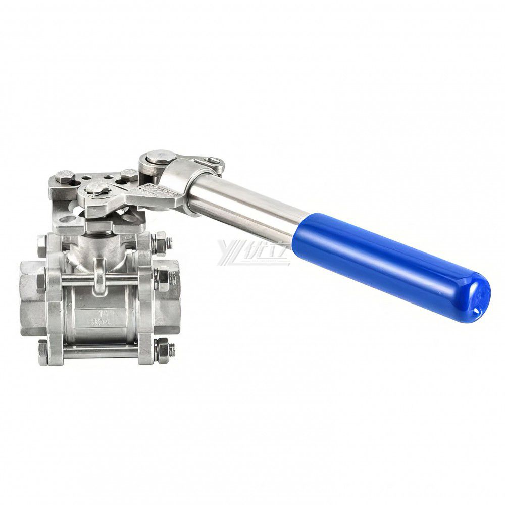 YOULI RC NPT BSP 1000-2000wog 1.6-6.4mpa 304 316 WCB Stainless Steel Automatic Reset Handle 3PC Threaded Ball Valve