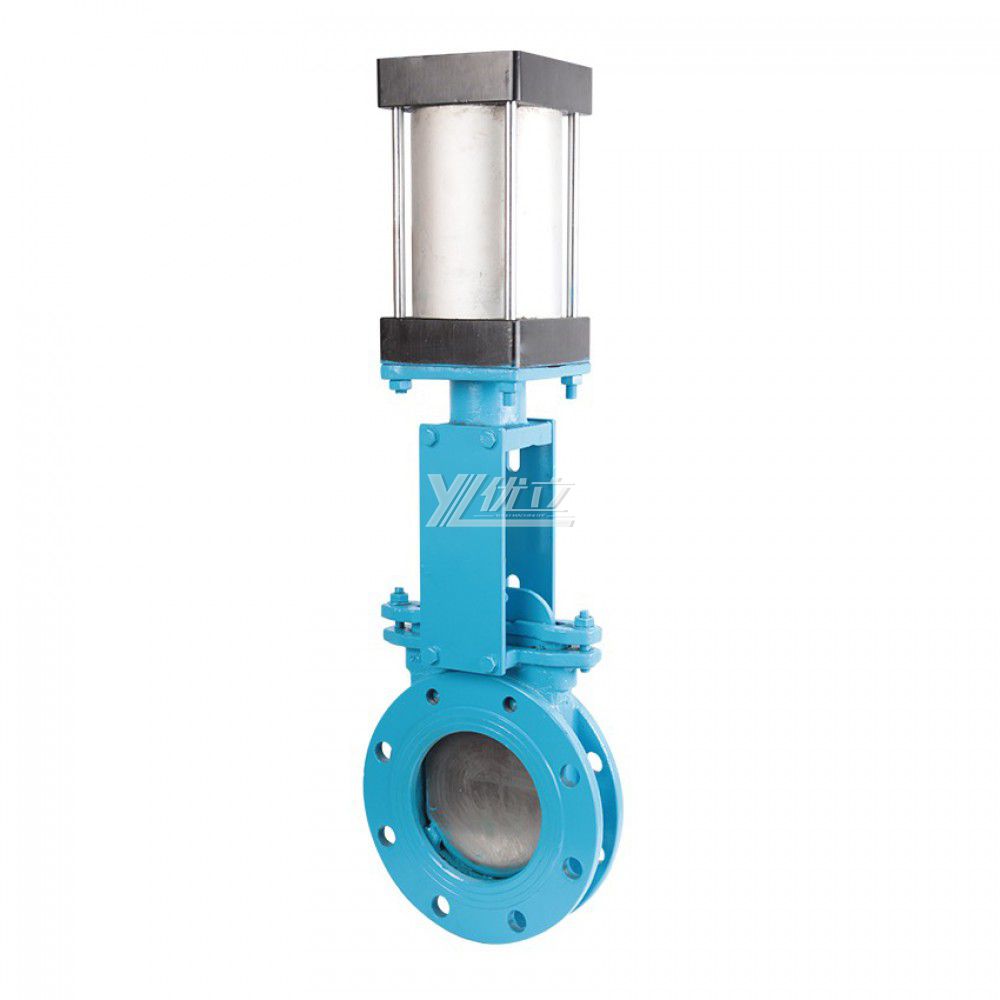 YOULI High Temperature ANSI 150LB  Stainless Steel 304 316 JIS 10K 1.6mpa WCB Pneumatic Actuator Flanged Knife Gate Valve