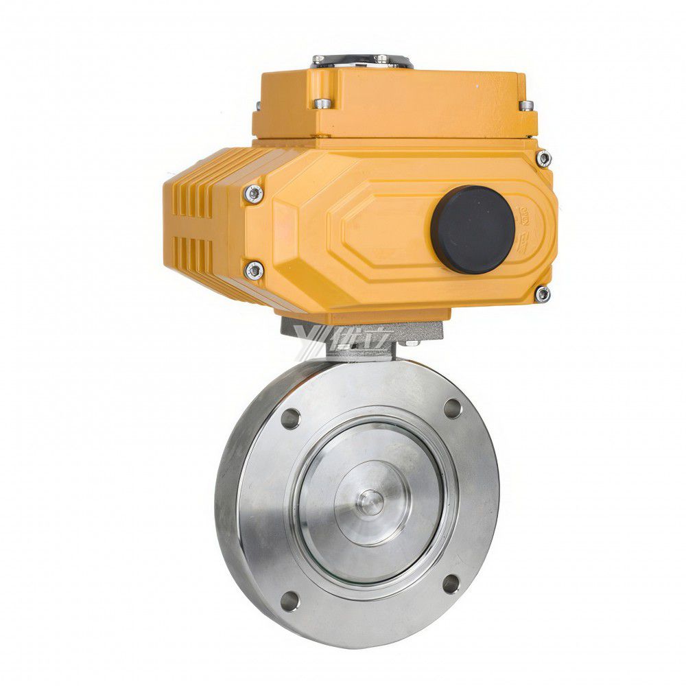 YOULI Stainless Steel 304 316 Carbon Steel Motorized AC220V Electric Performance GI Type High Vacuum Flange Butterfly Valve