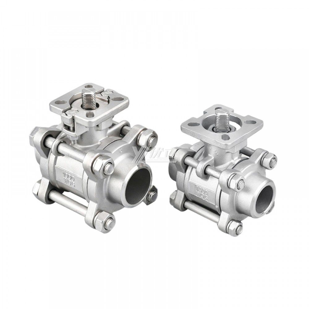 YOULI High Temperature ISO 5211 Mounting Pad 1000WOG 1.6mpa Pn16 Stainless Steel 304 316  3PC Butt Welding Ball Valve