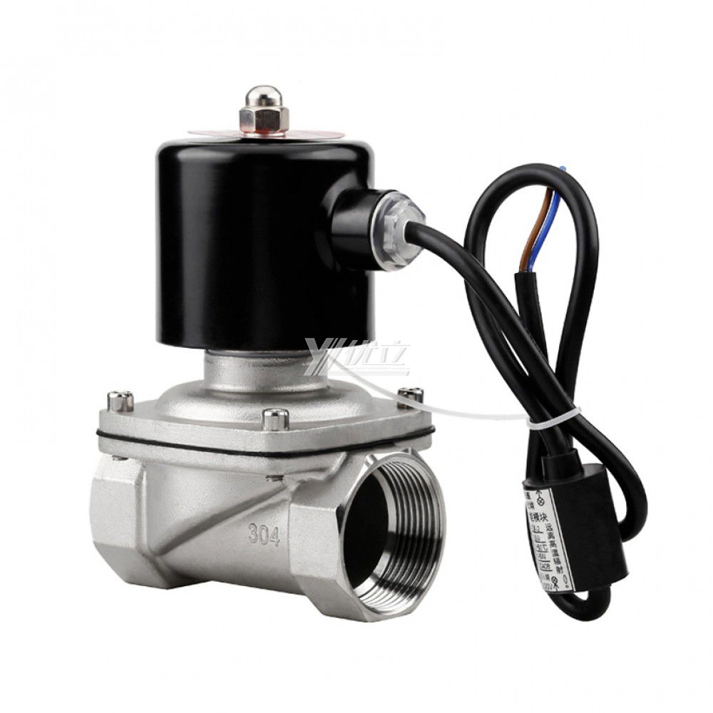 YOULI 2W Stainless Steel 304 316 Two Way Npt Bsp AC220V DC24V Normal Close Water Oil Gas Straight Female Thread Solenoid Valve