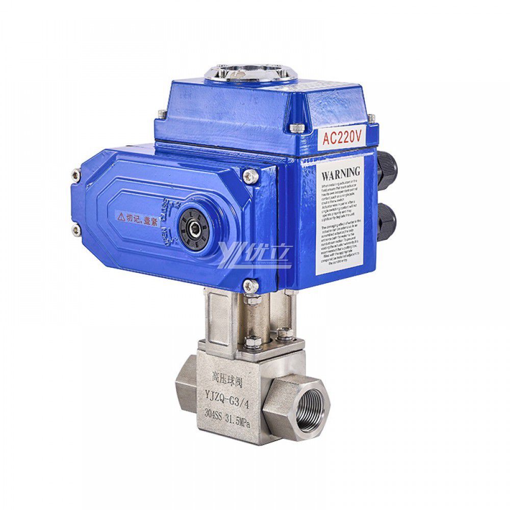 YOULI NPT BSP 6000psi PN320 PN500 Stainless Steel 304 316 Motorized DC24V AC220V KHB High Pressure Electric Threaded Ball Valve