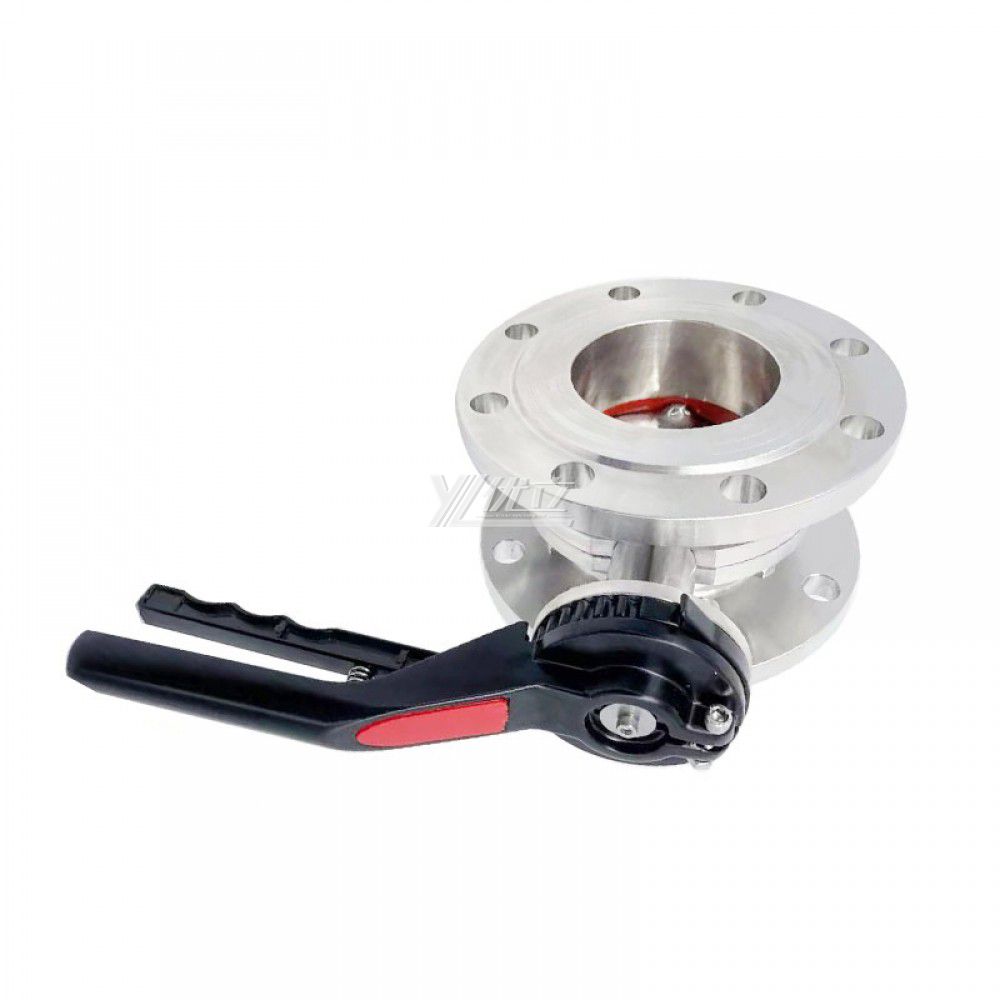 YOULI Hygienic Food Grade Stainless Steel 3A/SMS/DIN 304 316 Silicon Duckbill Handle Sanitary Manual Flnaged Butterfly Valve
