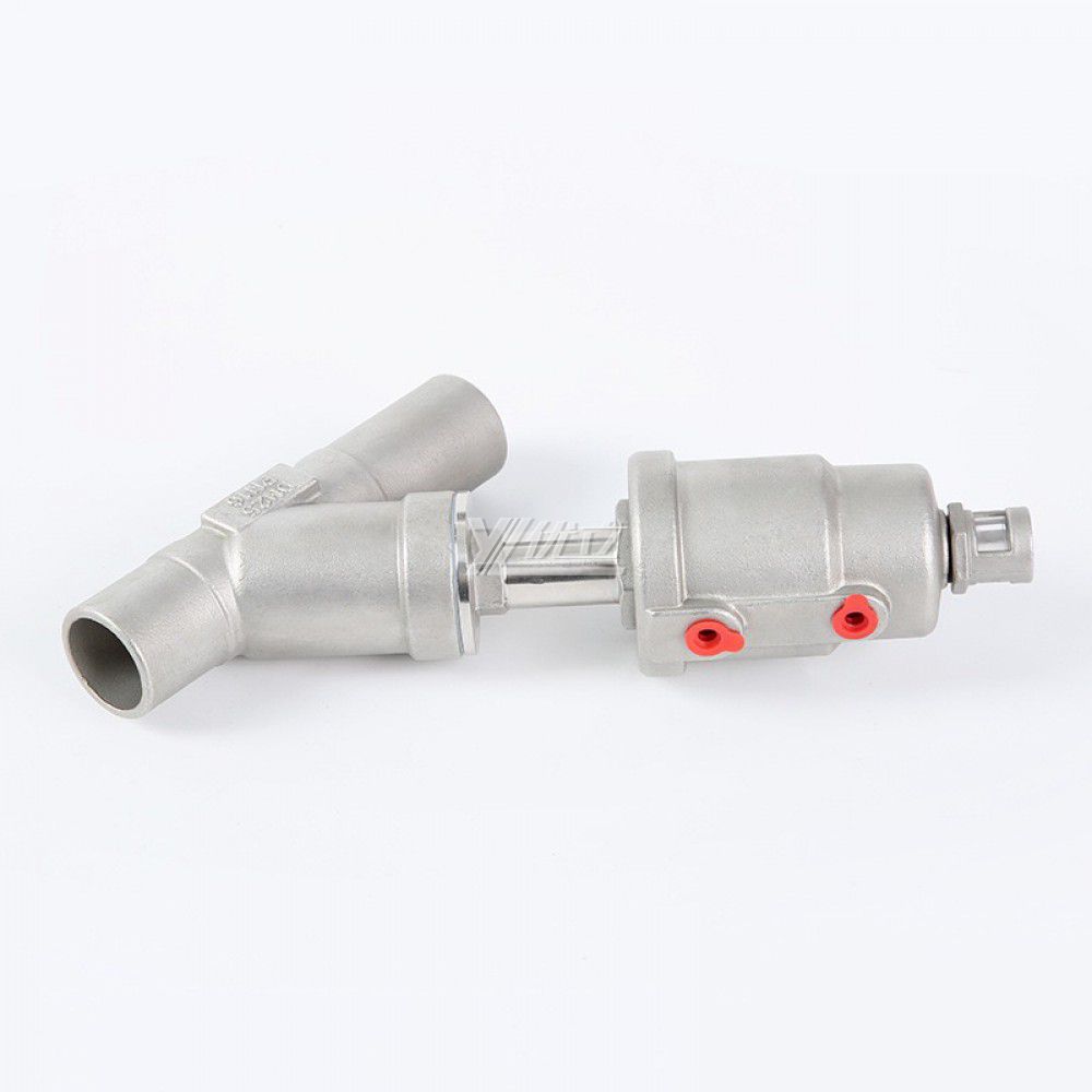 YOULI High Temperature Steam 1.6mpa 304 316  C Type Stainless Steel Head Pneumatic Butt Welded Angle Seat Valve