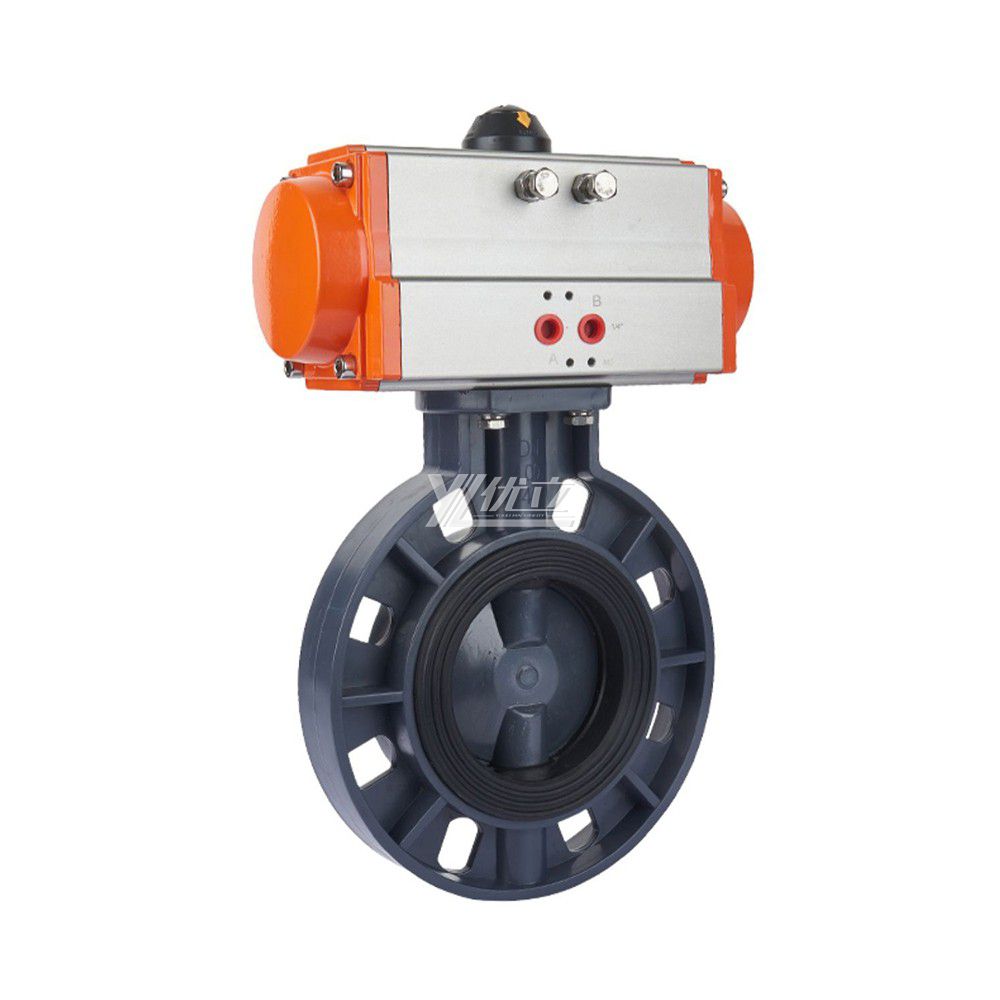 YOULI Zero Leakage Corrosion Resistance Water PVC UPVC CPVC PPH Plastic Pneumatic Actuator Wafer Butterfly Valve