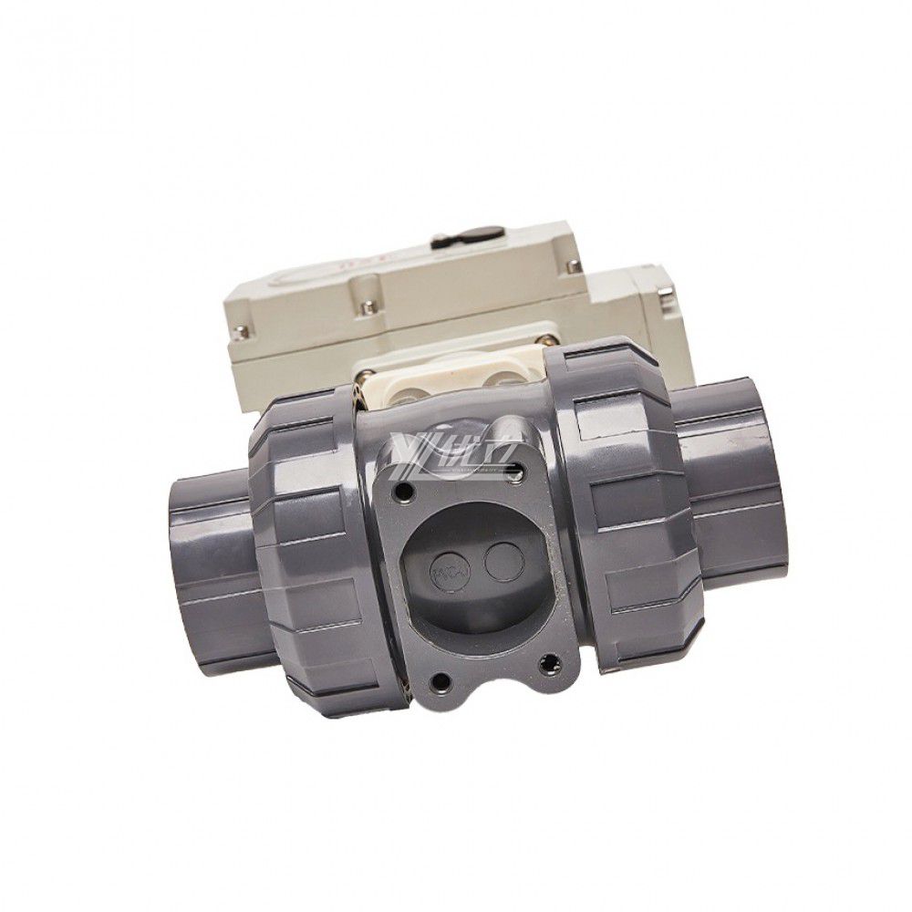 YOULI Zero Leakage DN15 to DN100 PVC UPVC CPVC Plastic 2 Way Motorized Electric Actuator Double Union Socket Weld Ball Valve