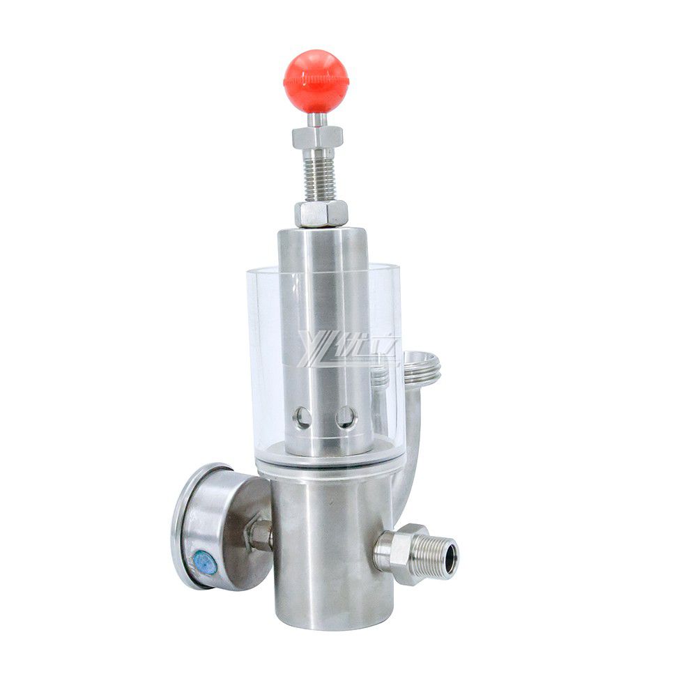 SS304/SS316L Sanitary Clamp Exhaust Elbow Air Release Valve with Glass