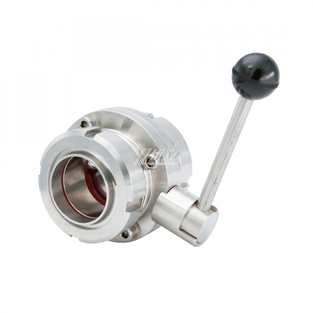 YOULI Hygienic Food Grade Stainless Steel 3A/SMS/DIN 304 316 Silicon Complete Set Sanitary Manual Male Threaded Butterfly Valve