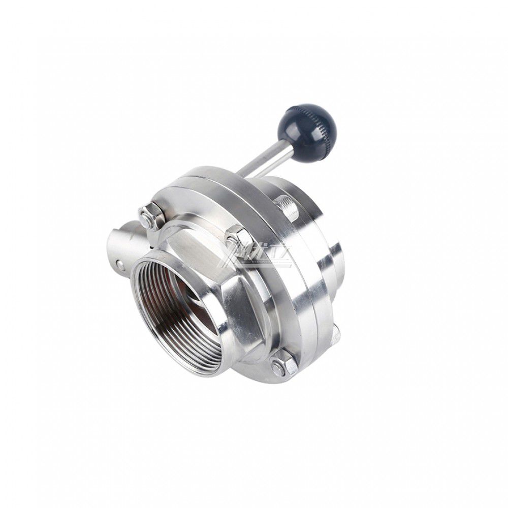 YOULI Hygienic Food Grade Stainless Steel 3A/SMS/DIN 304 316 Silicon Sanitary Manual Female Threaded Butterfly Valve