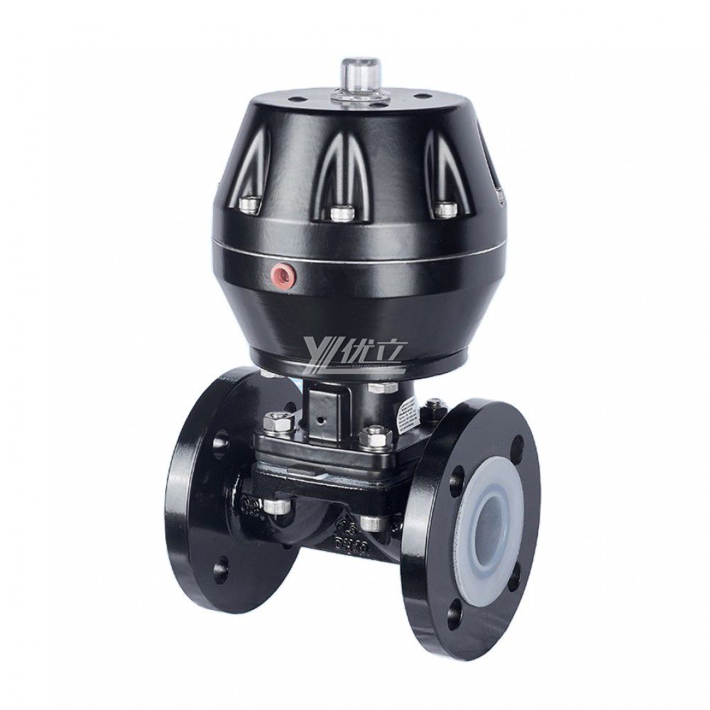 YOULI EG6B41F46 ANSI 150LB Stainless Steel 304 316 1.6mpa WCB Fluorine Lined F4 F46 PFA Pneumatic Flange Diaphragm Valve