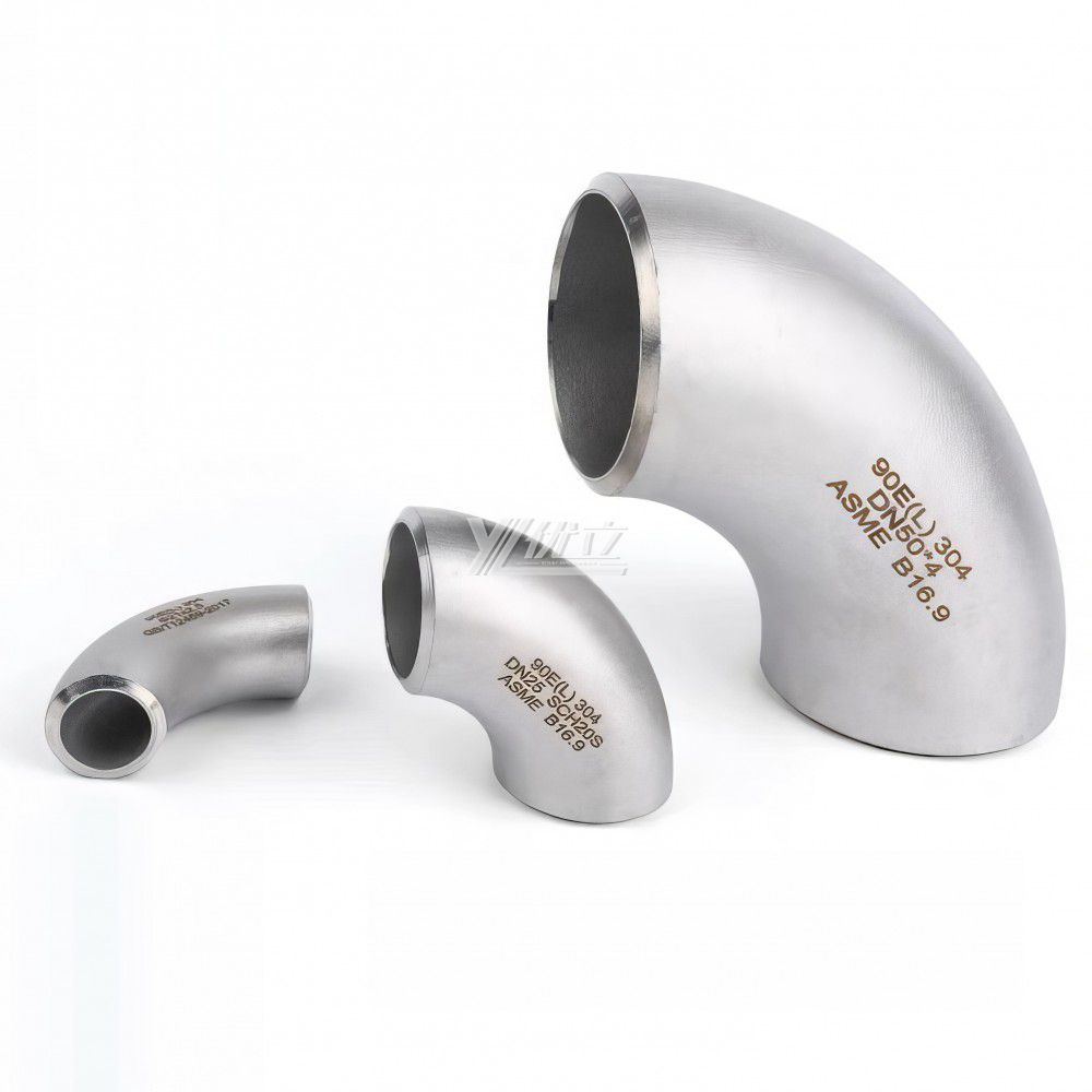 YOULI Industrial Shot Blasting Pickling Stainless Steel ANSI SCH40-SCH160  304 SS316L Pipe Fitting 90 Degrees Butt Welding Elbow