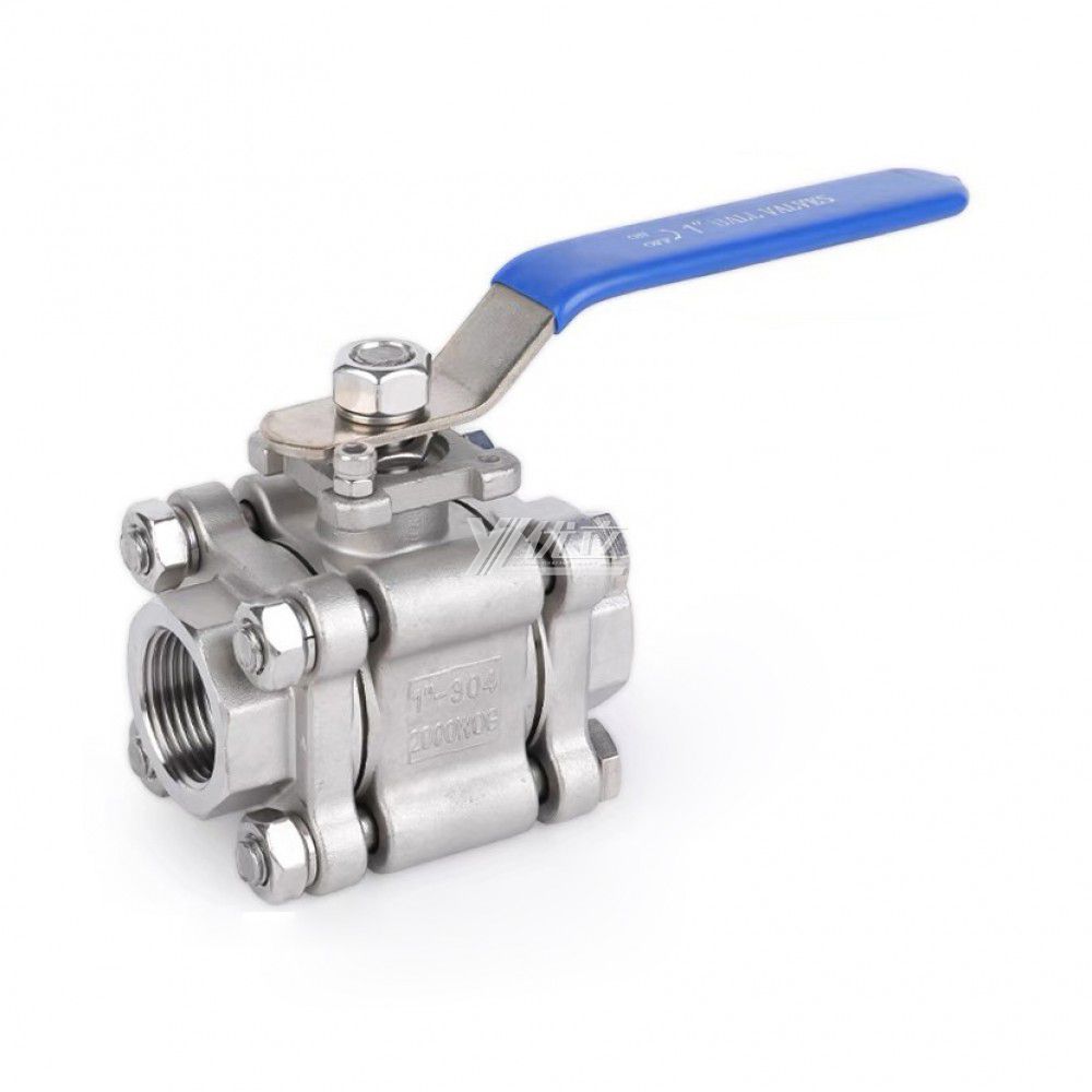 YOULI High Temperature  NPT BSP 2000wog PN64 Stainless Steel 304 316 Manual High Pressure 3PC Thread Ball Valve