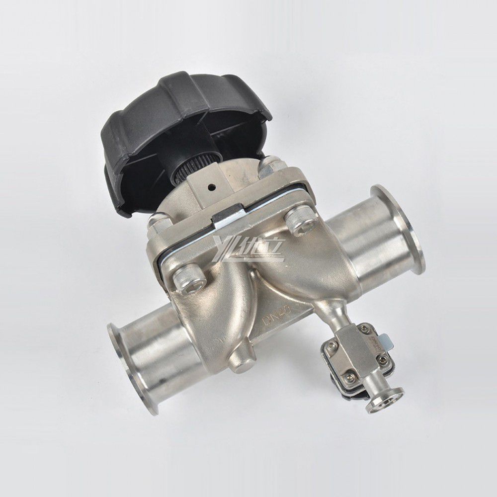 YOULI Hygienic Food Grade Sanitary Stainless Steel 316L Pharmaceutical Biological EPDM PTFE Manual Tri Clamped Diaphragm Valve