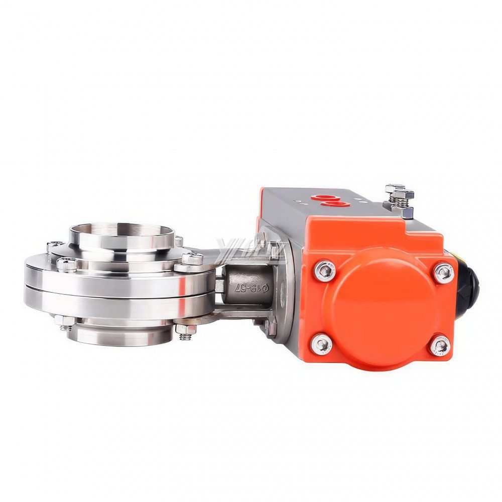YOULI AT63 Hygienic Food Grade Stainless Steel 3A/SMS/DIN 304 316L Sanitary Pneumatic Butt Welded Butterfly Valve