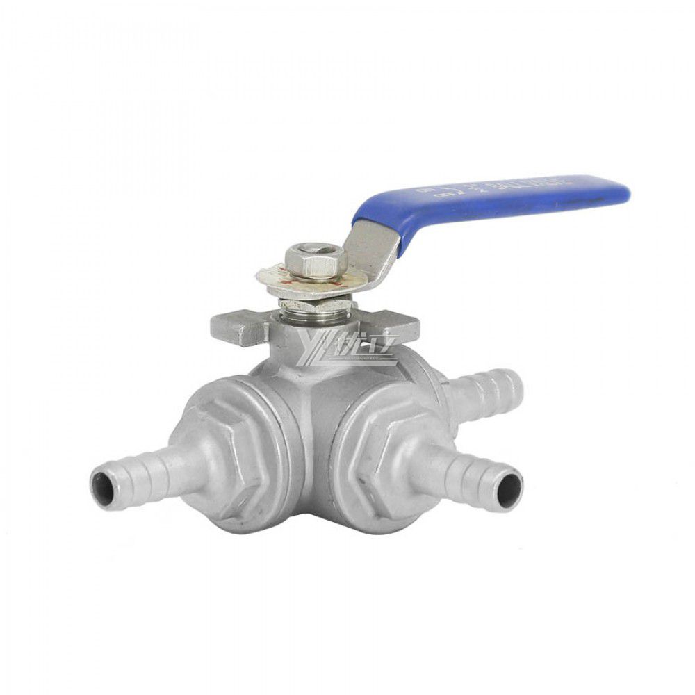 YOULI High Temperature PN16 1000WOG Stainless Steel 304 316 T-port Manual 3 Way Leather Hose Pagoda Ball Valve