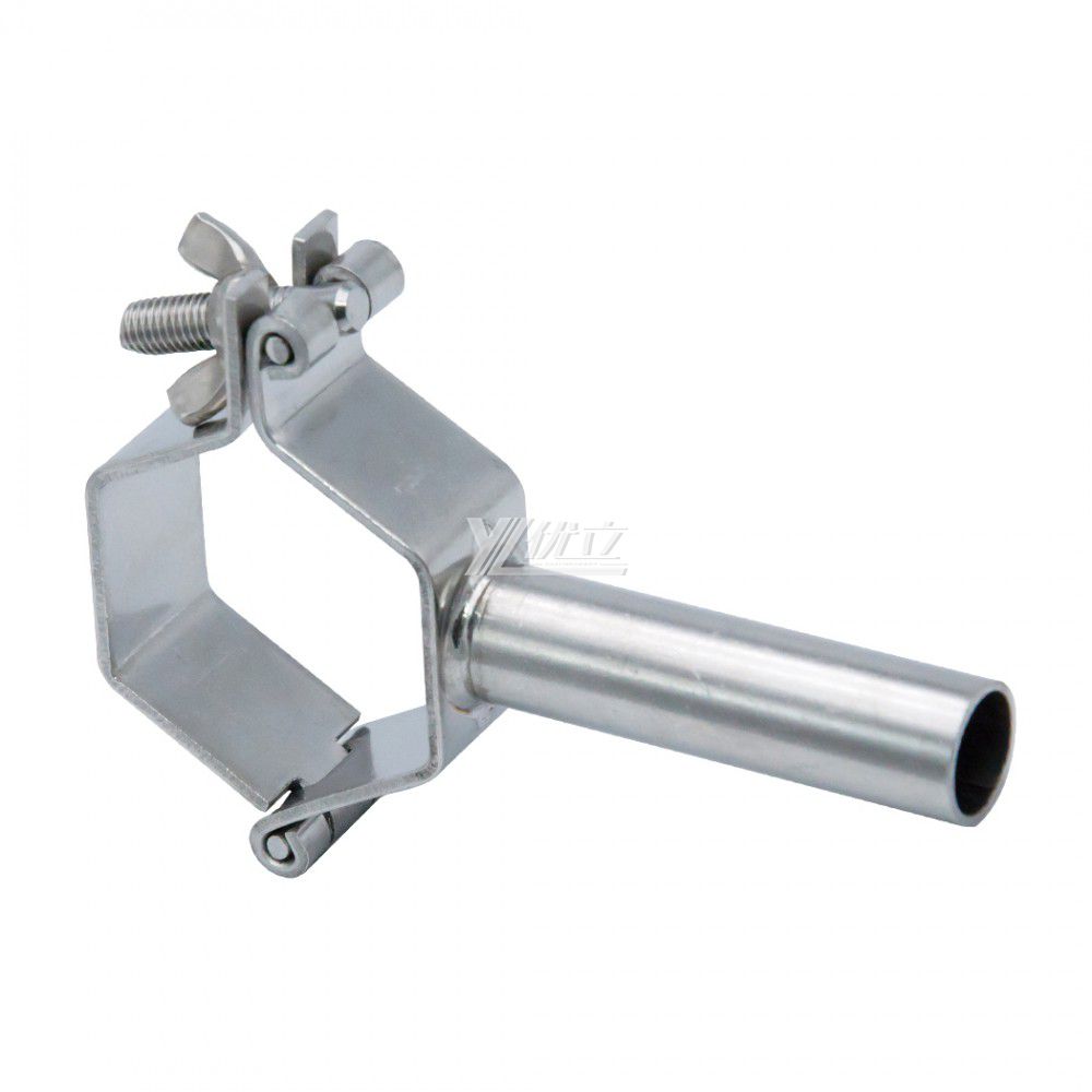 YOULI Sanitary Stainless Steel 304 Pipe Fittings Tri Clamp Tube Hex Pipe Holder With Handle Hexagon Pipe Holder