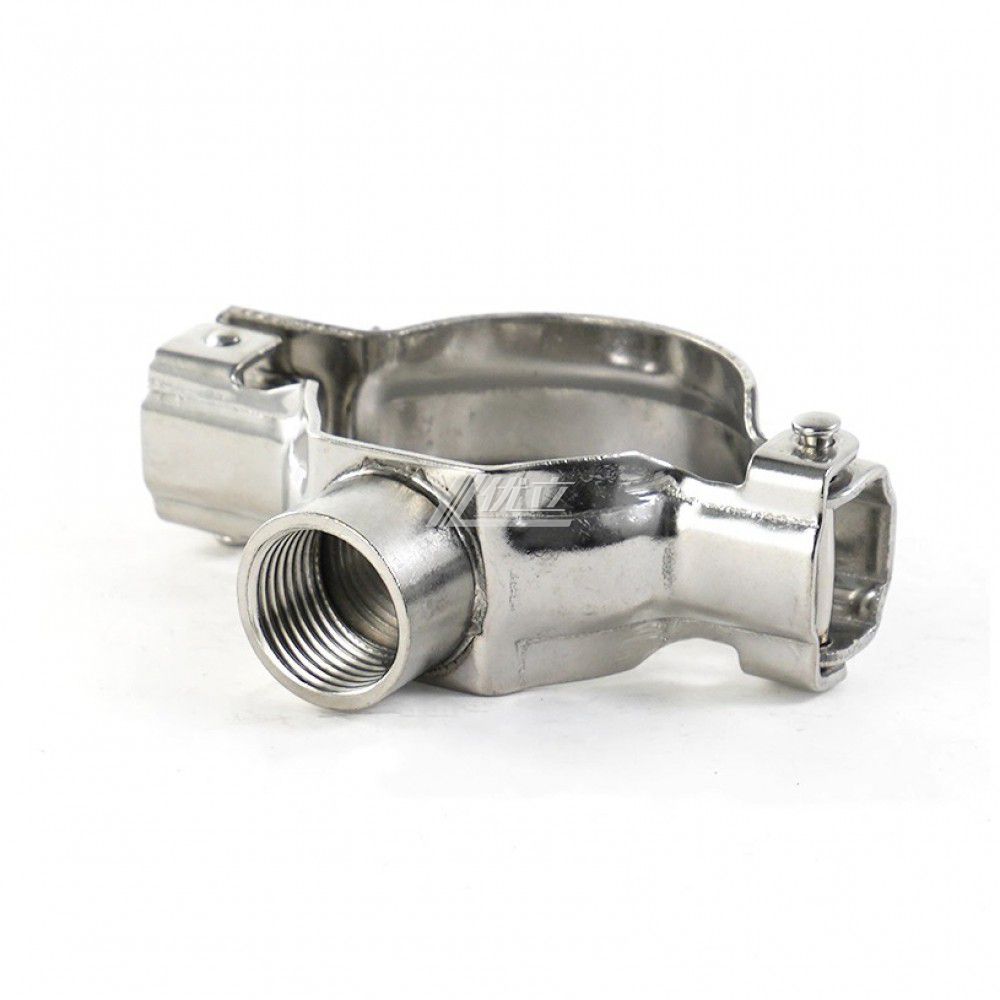 YOULI Sanitary Pipe Fittings Ube Hex Pipe Holder Stainless Steel 304 With Short Handle Bar Female Thread Round Pipe Holder