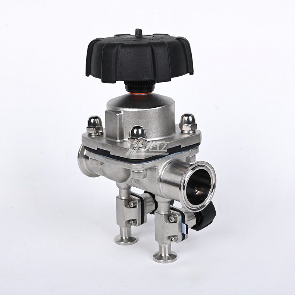 YOULI Hygienic Food Grade Sanitary Stainless Steel 316L Biological with Double Sample Straight Tri Clamped Diaphragm Valve