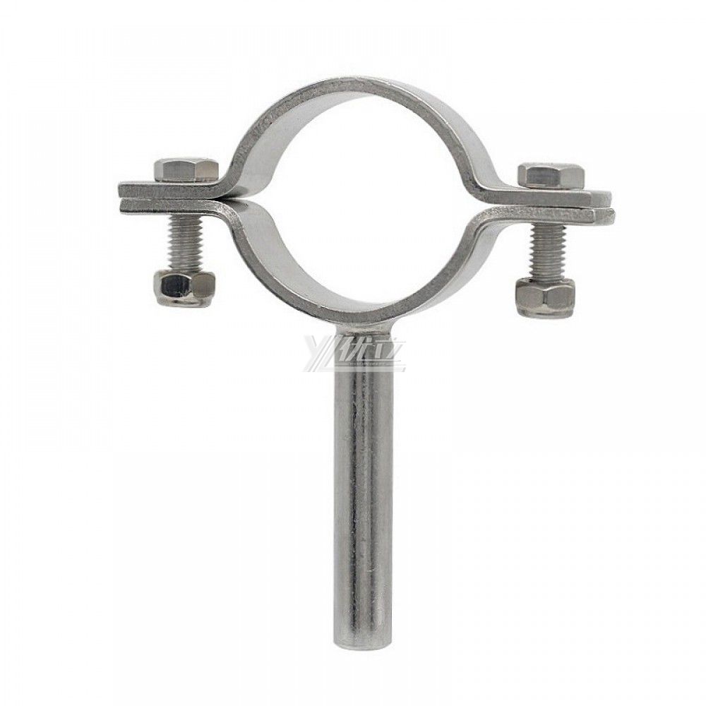 YOULI Stainless Steel 304 Pipe Fittings Tri Clamp Tube Hex Pipe Holder With Solid Rod Handle Bar Welded Round Pipe Holder