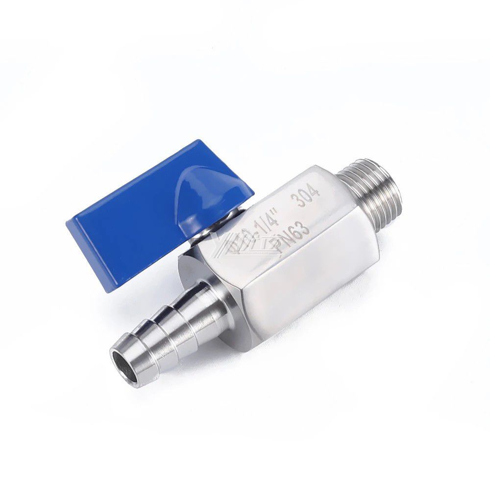 YOULI 1/8" 1/4" NPT BSP 1000WOG PN63 304 316 Stainless Steel Manual Hose Connector Pagoda Male Threaded Mini Ball Valve