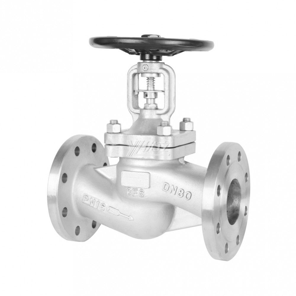 YOULI High Temperature Steam Gas Zero Leakage ANSI 150LB PN16-40 304 316 Stainless Steel WCB Bellow Seal Flanged Globe Valve