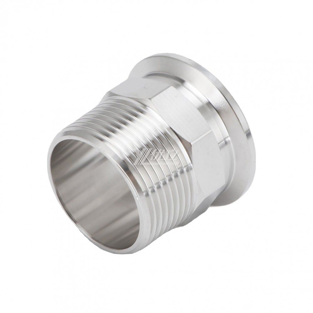 YOULI Stainless Steel 304 SS316L BSP NPT Pipe Fitting Hexagonal Male Thread Clamp Ferrule