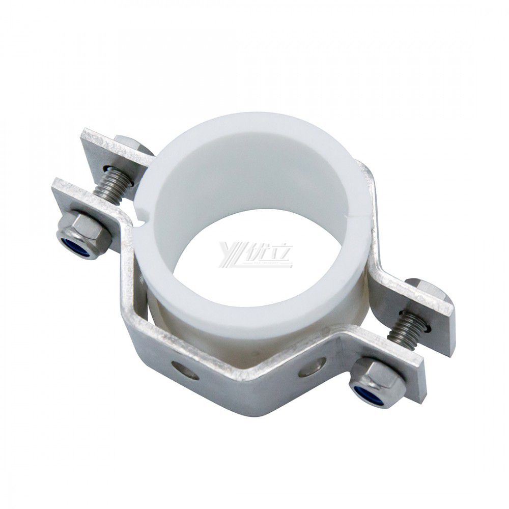 YOULI Food Grade Sanitary Stainless Steel Pipe Fittings Tri Clamp Tube Hex Pipe Holder With PVC Seat Hexagon Pipe Holder