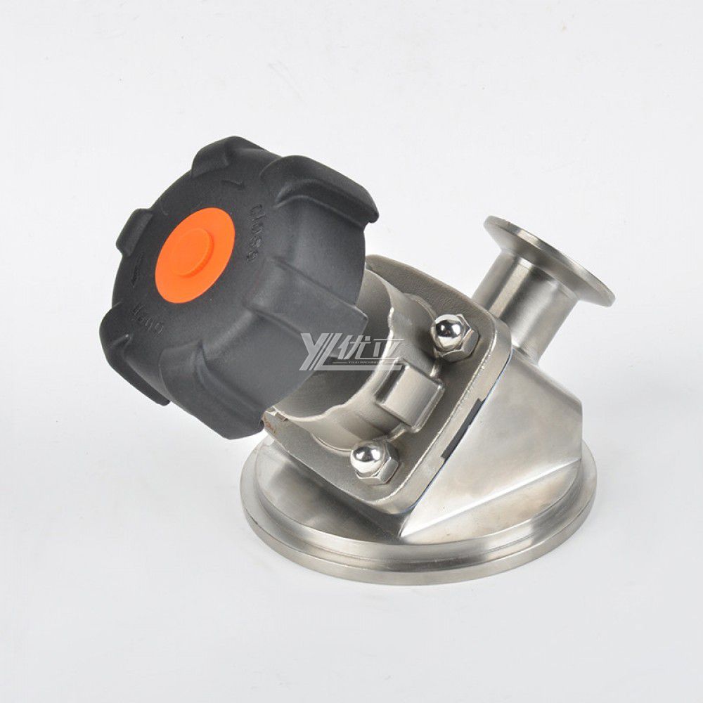 YOULI Hygienic Food Grade Sanitary Stainless Steel 316L Biological Pharmaceutical Manual Tank Tr Clamped Diaphragm Bottom Valve