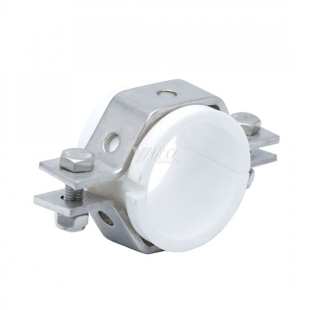 YOULI Food Grade Sanitary Stainless Steel Pipe Fittings Tri Clamp Tube Hex Pipe Holder With PVC Seat Hexagon Pipe Holder