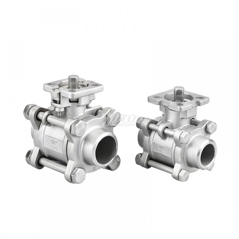 YOULI High Temperature ISO 5211 Mounting Pad 1000WOG 1.6mpa Pn16 Stainless Steel 304 316  3PC Butt Welding Ball Valve