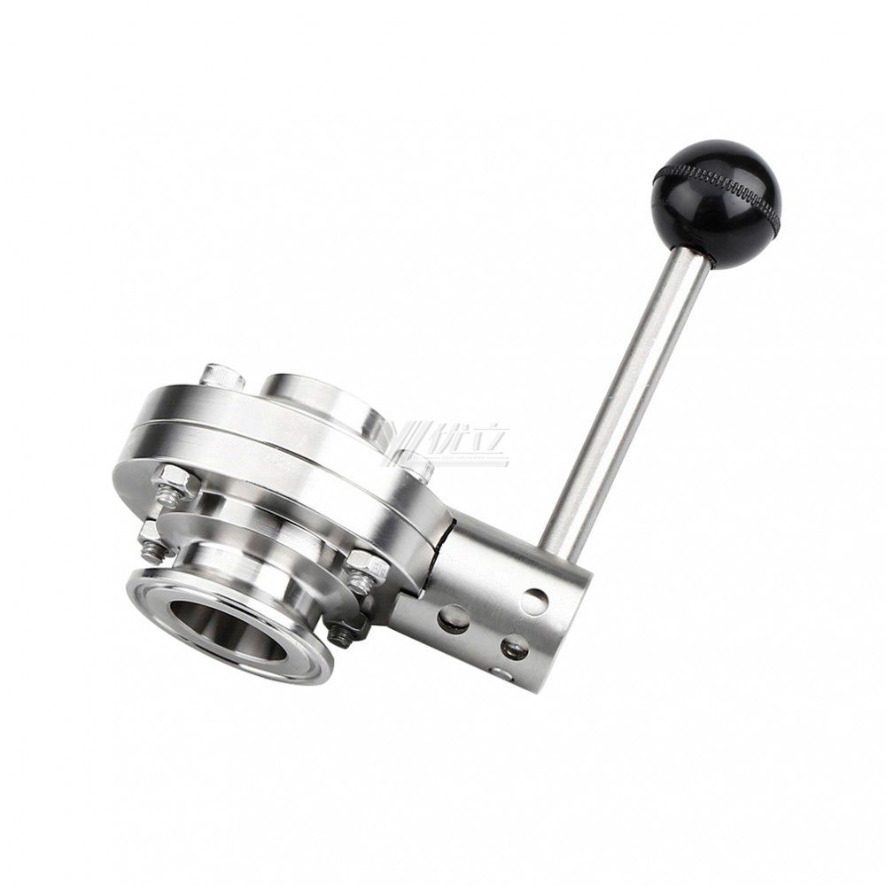 YOULI Hygienic Food Grade Stainless Steel 3A/SMS/DIN 304 316L Silicon Sanitary Manual Tri Clamped Butt Welded Butterfly Valve