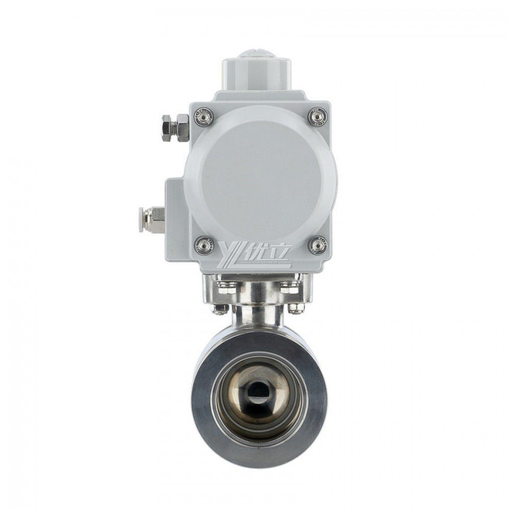 YOULI Hygienic Food Grade Sanitary Stainless Steel 304 316L KF25 Pneumatic Actuator Straight Tri-Clamped Vacuum Ball Valve