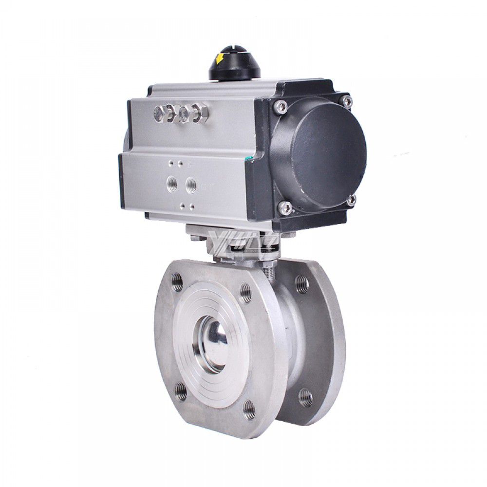 YOULI ANSI 150LB Jis 10k Pn16 304 316 Stainless Steel Flange Pneumatic Actuator Italy-type Thin Wafer Ball Valve