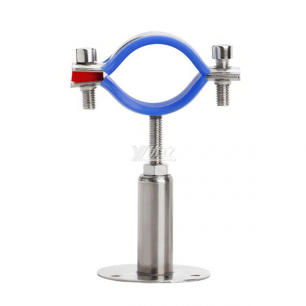 YOULI Sanitary Pipe Fittings Tube Hex Pipe Holder Stainless Steel 304 Regulate With Bracket Handle Welded Round Pipe Holder