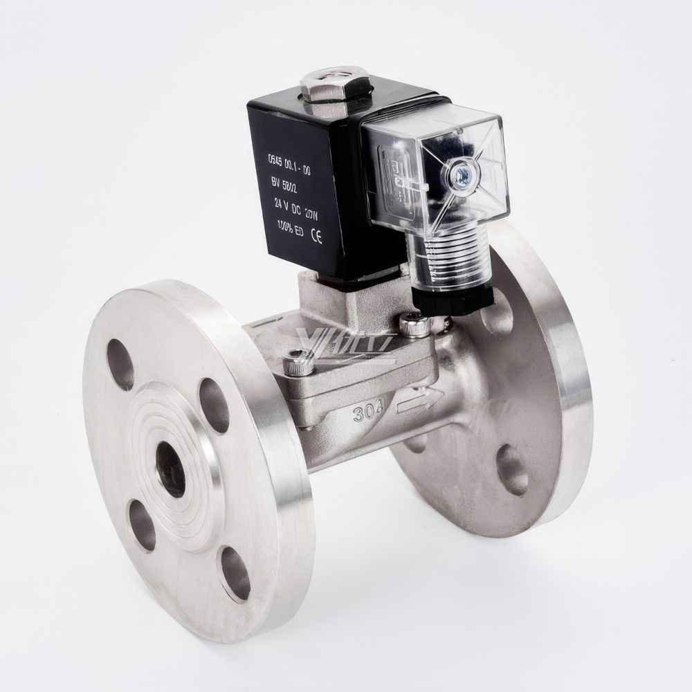YOULI SLP Stainless Steel 304 316 Two Way AC220V DC24V Water Oil Gas Straight Flanged Pilot Solenoid Valve