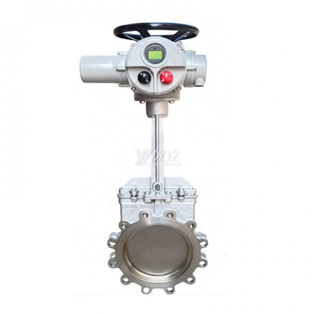 YOULI ANSI 150LB Stainless Steel 304 316 JIS 10K 1.6mpa WCB Motorized AC380V 4-20ma Electric Lng Wafer Knife Gate Valve