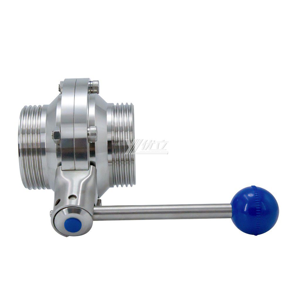 YOULI Hygienic Food Grade Sanitary 304 316  Stainless Steel Male Butterfly Male Thread Ball Valve