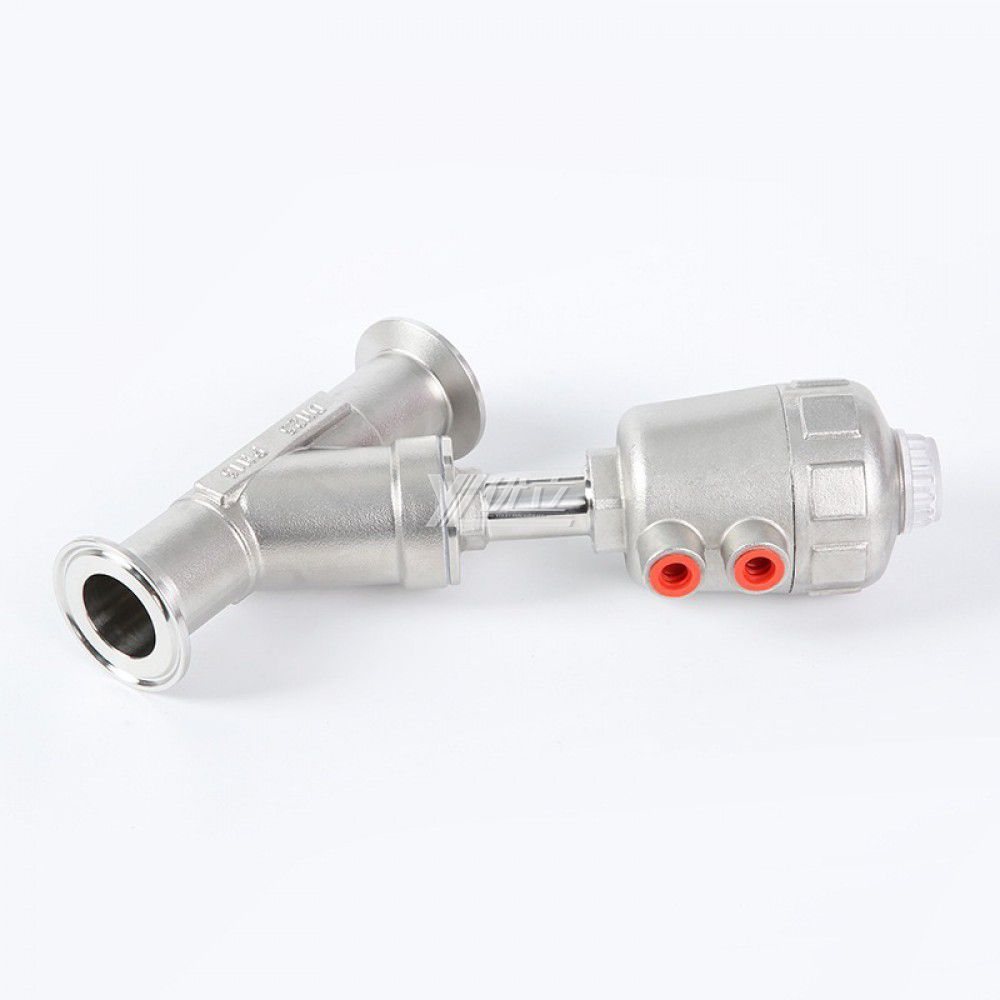 YOULI High Quality High Temperature Steam 1.6mpa 304 316 Stainless Steel Head Pneumatic Tri-Clamped Angle Seat Valve
