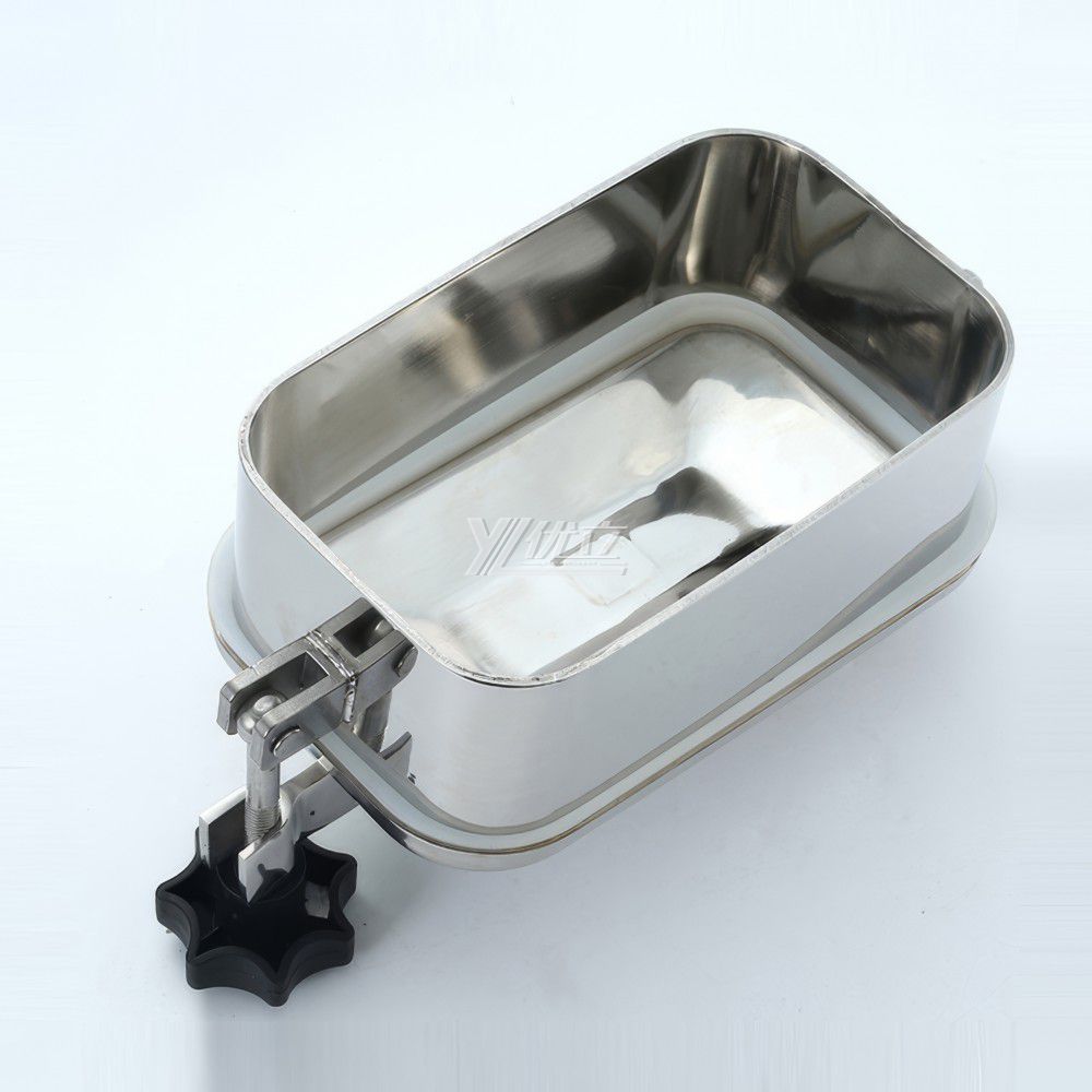 YOULI Hygienic Food Grade SS 304 316L Stainless Steel Fermenter Cover Pressure Tanks Sanitary Single Hand Rectangular Manhole Manway